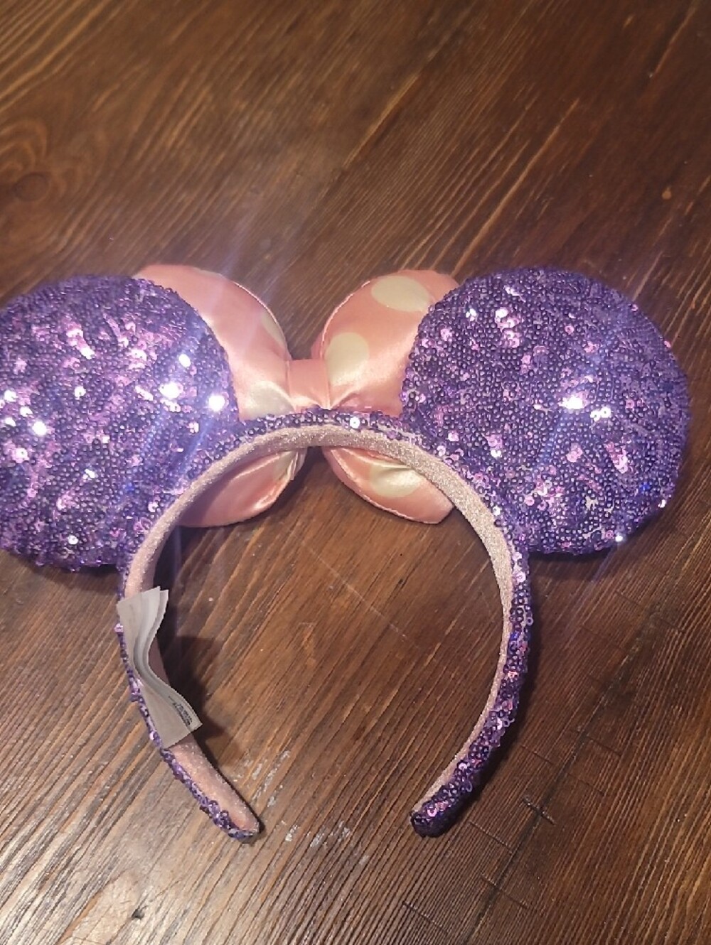 NWOT Disney Parks Minnie Mouse Ears With Purple Sequence Osfa - Picture 3 of 5